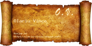 Olariu Vince névjegykártya